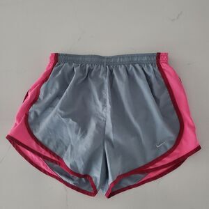 Nike Dri-Fit Running Shorts Women’s Small Gray Pink Moisture Wicking Track Gym